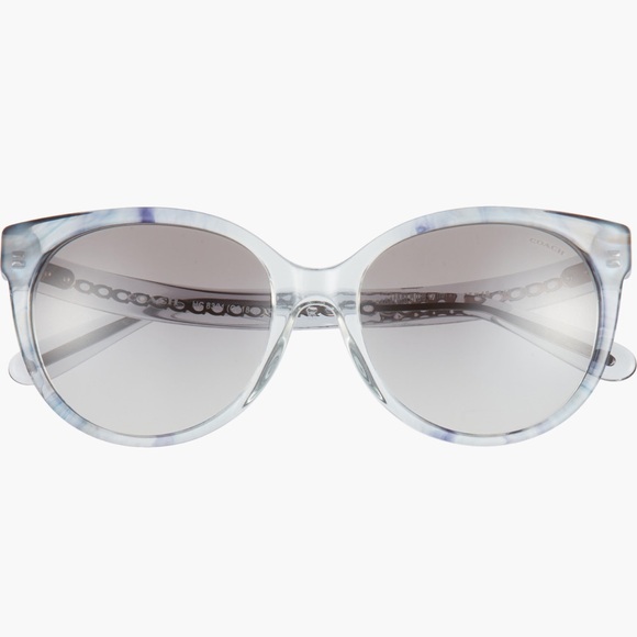 COACH Sunglasses 🕶️ 55mm gradient round NWOT never worn blue/clear frame - Picture 1 of 8